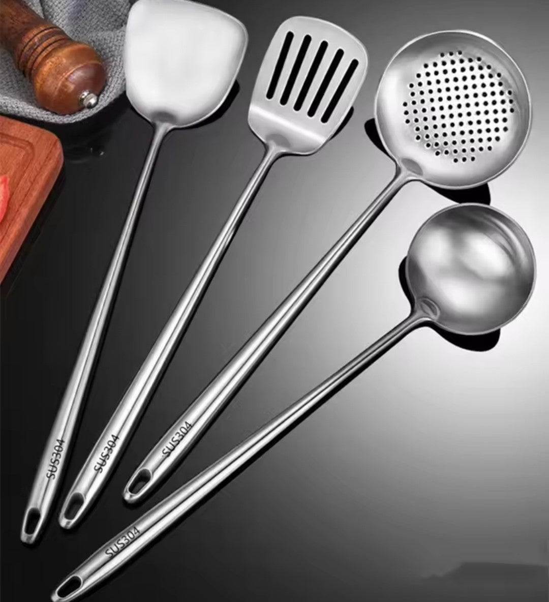 Premium Stainless Steel Kitchen Utensil Set – 4-Piece Cooking Tools