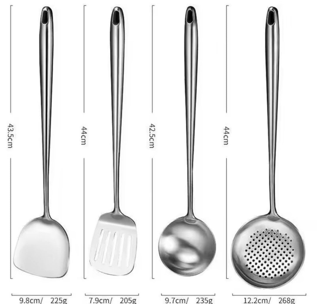 Premium Stainless Steel Kitchen Utensil Set – 4-Piece Cooking Tools