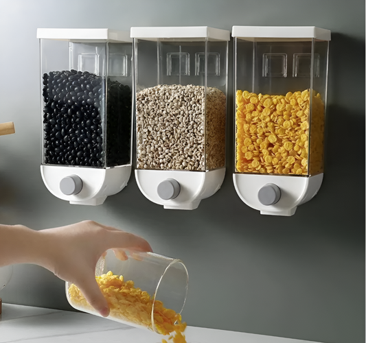 Wall Mounted Dry Food Dispenser 1500ML | Cereal, Rice & Grain Storage Container