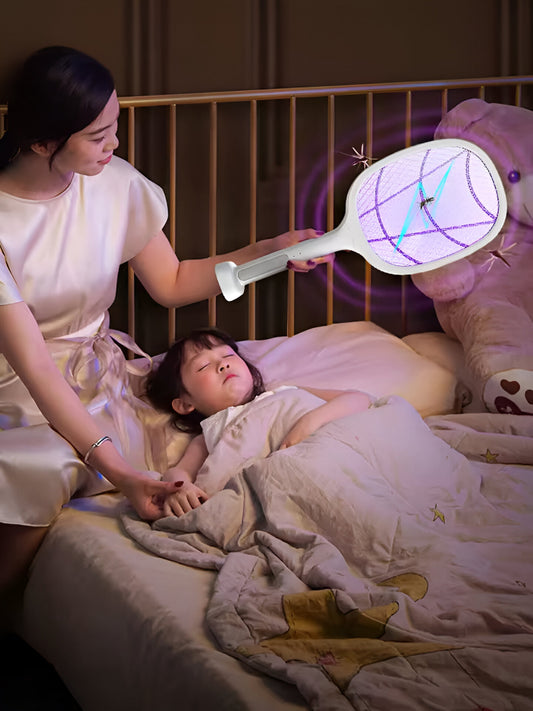 Rechargeable Electric Mosquito Swatter with LED Light