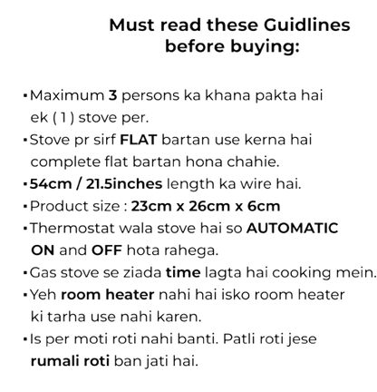 RAF Single Burner Electric Hot Stove |