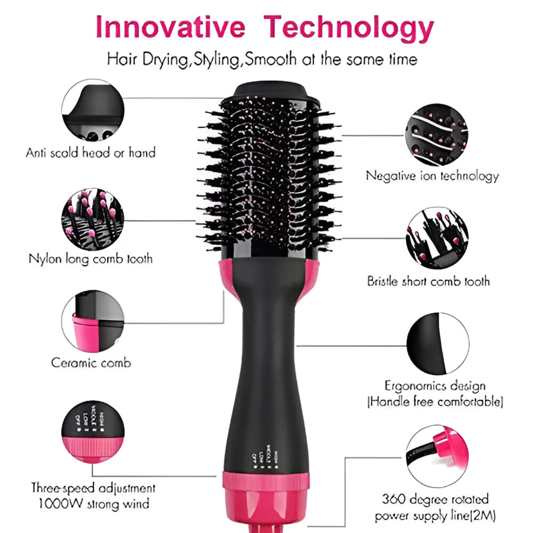 One-Step Hot Air Hair Dryer Brush | 3-in-1 Blow Dryer Straightener