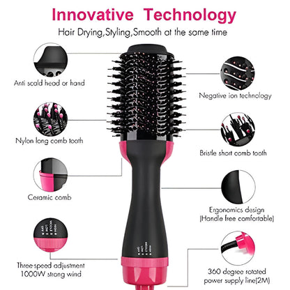 One-Step Hot Air Hair Dryer Brush | 3-in-1 Blow Dryer Straightener