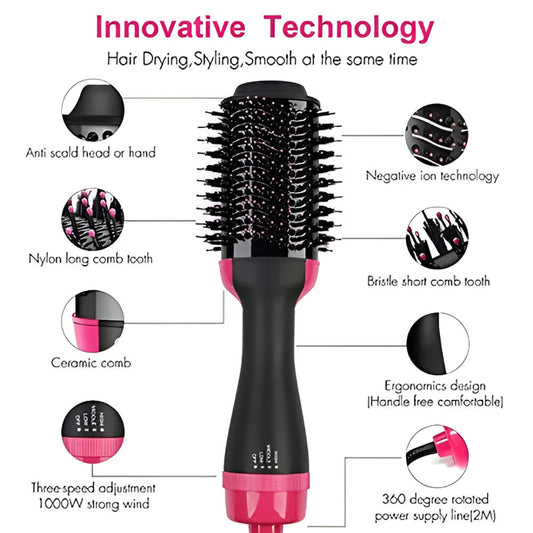 One-Step Hot Air Hair Dryer Brush | 3-in-1 Blow Dryer Straightener